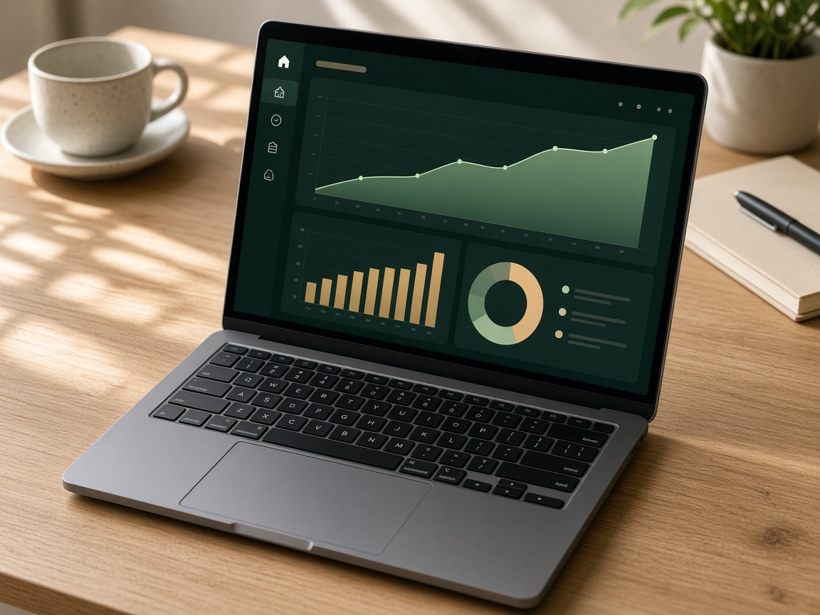 Tablero de rentabilidad en una laptop
